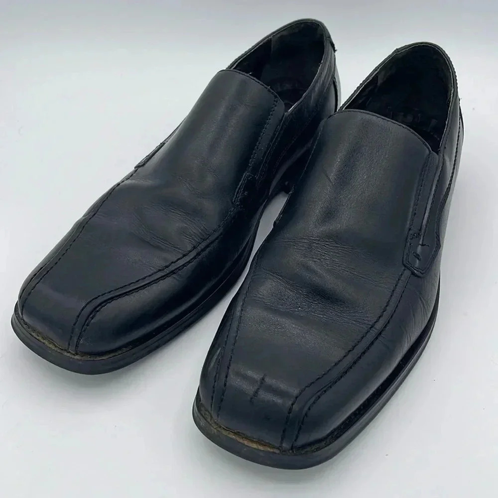 Natha Studio Leather Slip On Loafers, black